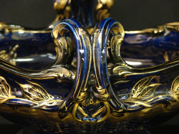 COBALT CENTERPIECE LION BOWL - 4