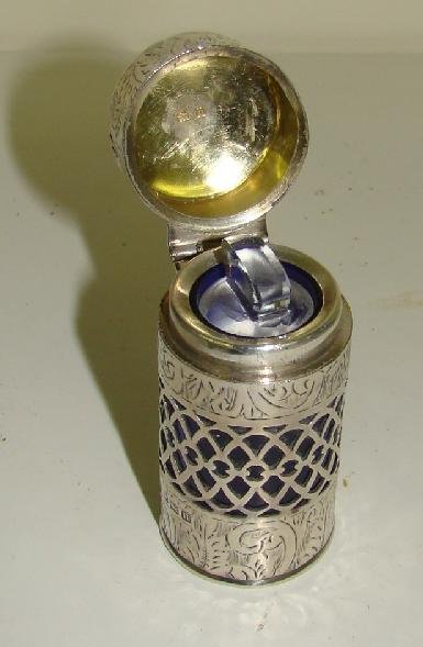 BIRMINGHAM 1912 STERLING SILVER SCENT BOTTLE - 2