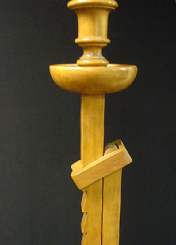VINTAGE ADJUSTABLE MAPLE FLOOR LAMP - 6