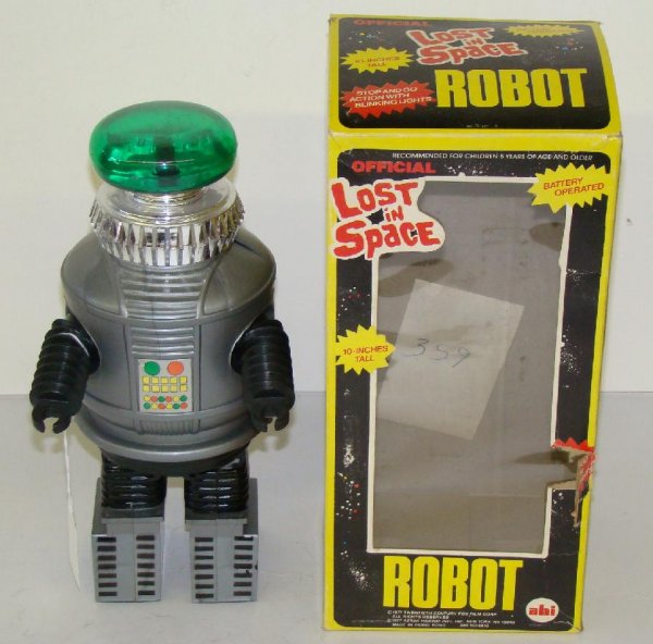 LOST IN SPACE ROBOT. JAPAN. BOXED: AHI. HONG KONG. HIGH GRADE IN ORIGINAL BOX. TOY WORKED WELL WHEN TESTED. FROM THE PHILLIPS COLLECTION.