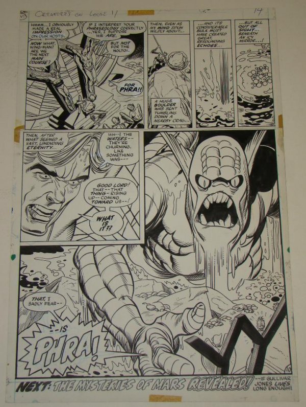 CREATURES ON LOOSE COMIC ART PAGE