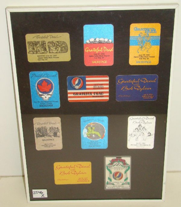 GRATEFUL DEAD 1987 BACKSTAGE PASS COLLECTION: GRATEFUL DEAD BACKSTAGE PASS COLLECTION, 1987 TOUR, FROM DEAD TOUR MANAGER, ALPINE VALLEY WI 6/27, 6/27, 6/28; KINDSWOOD TORONTO 6/30; ROCHESTER NY 7/2; FOXBORO MA WITH BOB DYLAN 7/10; GIANTS STADIUM