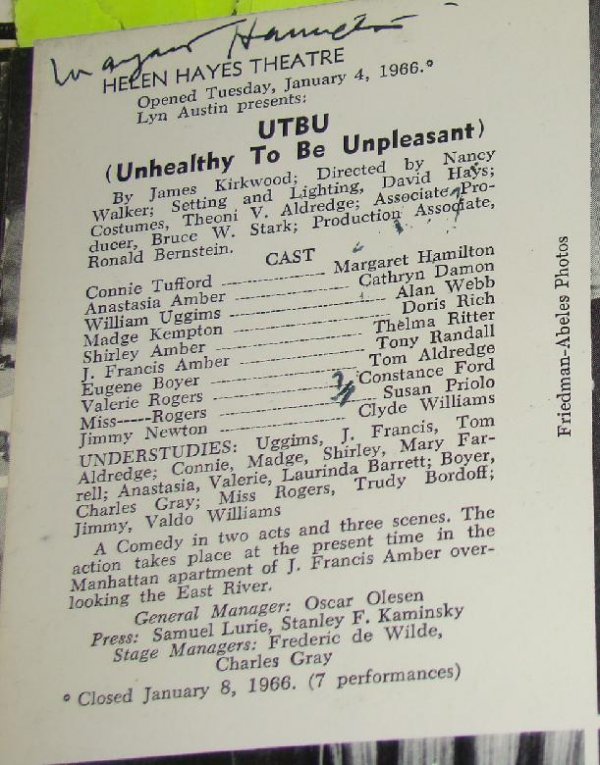 BROADWAY THEATRE WORLD AUTOGRAPHS 1965-66 - 6