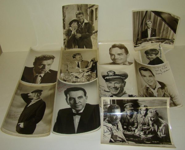 11 AUTOGRAPHED PHOTOS ACTORS 1950s