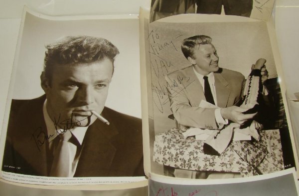 11 AUTOGRAPHED PHOTOS ACTORS 1950s - 2