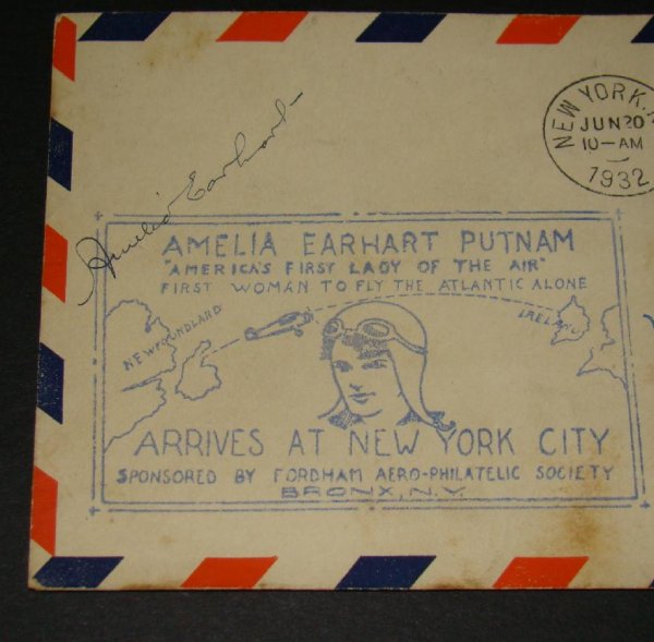 Ameila Earhart Signed Cover - 2