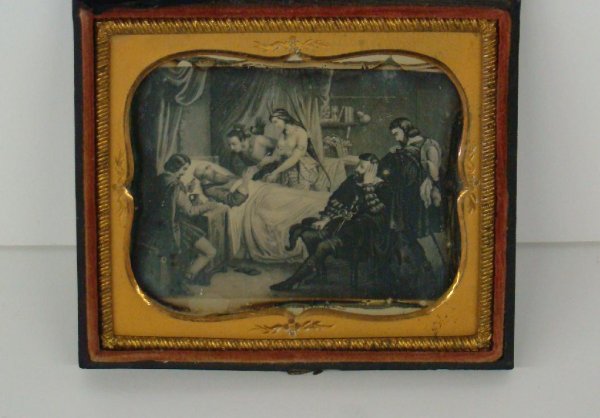DAG: 1/6TH PLATE ENGRAVING OF DEATHBED SCENE