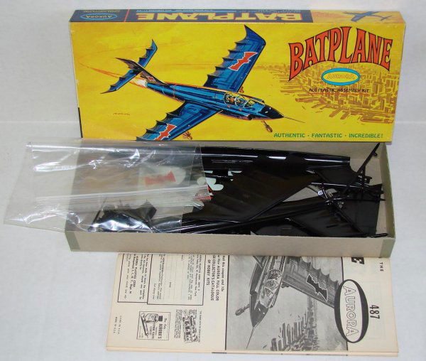 AURORA BATPLANE MODEL KIT: MINT IN BOX COMPLETE WITH INSTRUCTIONS. 1966
