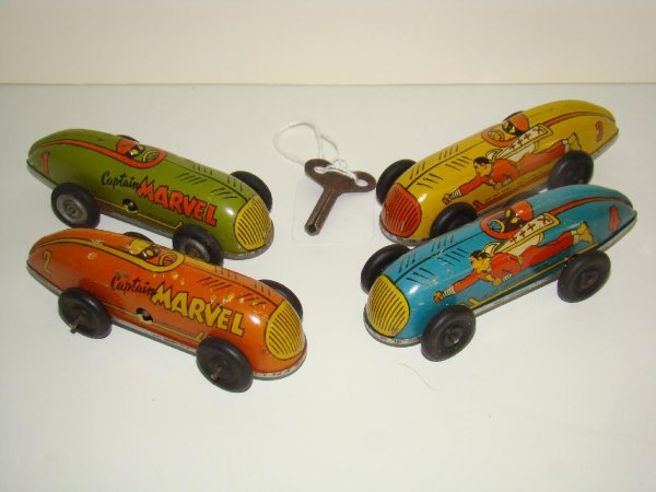 RARE. SET OF 4 CAPTAIN MARVEL RACE CARS