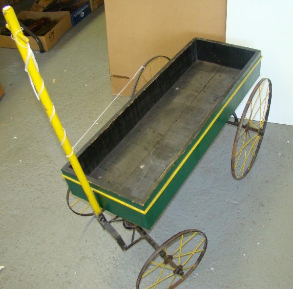 VINTAGE WOODEN CHILDREN'S WAGON - 2