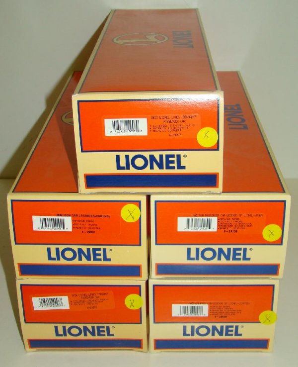 LOT OF FIVE BOXED LIONEL TRAINS