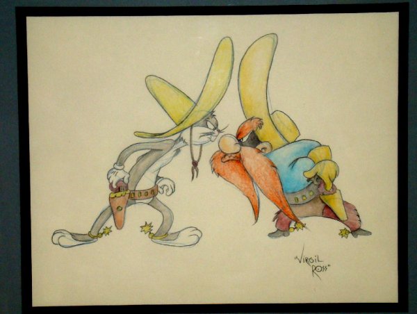 ORIG DRAWING SIGNED VIRGIL ROSS BUGS BUNNY - 2