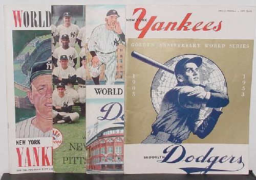 4 WORLD SERIES PROGRAMS. 1953/56/60: LOT OF 4 WORLD SERIES PROGRAMS. 1953, 1956, 1960 & 1961. ALL ABOUT FINE.
