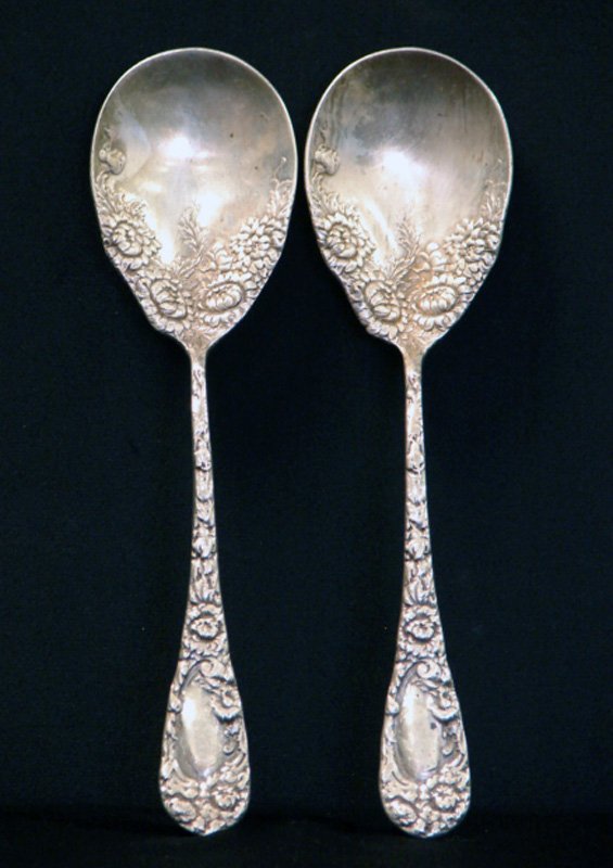 LOT OF 2 STERLING SILVER FANCY SPOONS