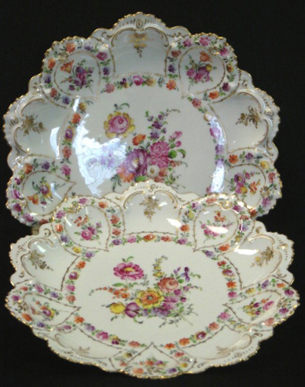 41 2 VINTAGE DRESDEN CHINA HANDPAINTED PLATES