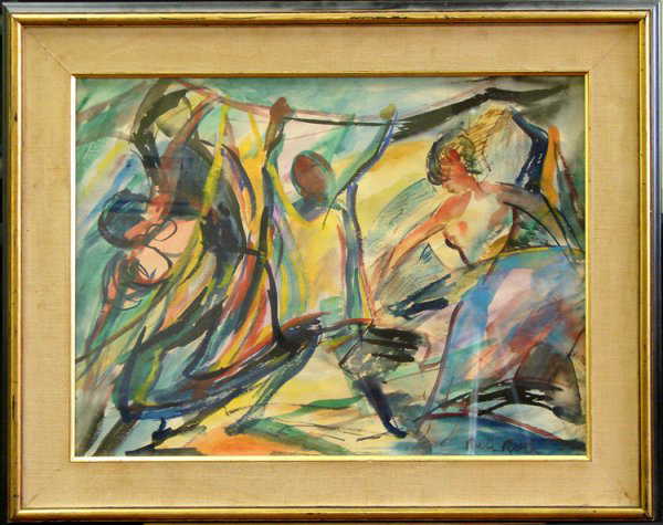 118: RUBI ROTH WATERCOLOR DANCING FIGURES