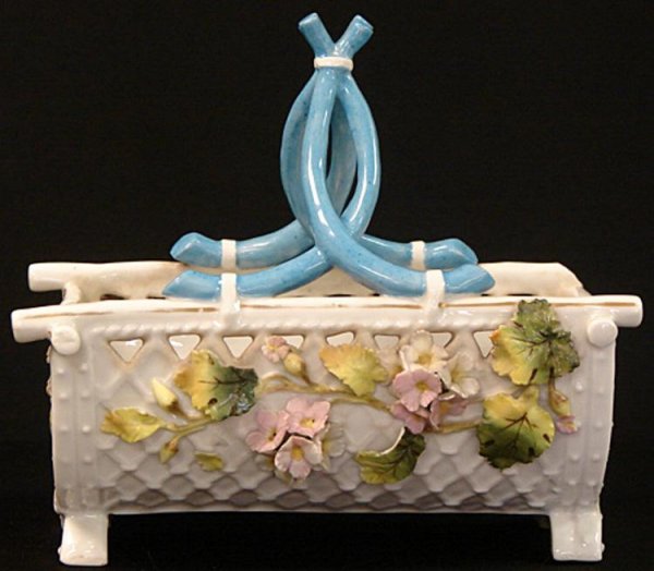 ANTIQUE DEPOSE PORCELAIN EASTER BASKET