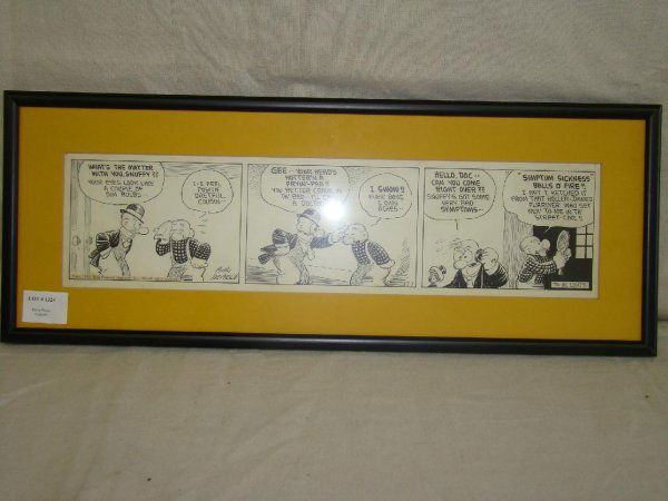 Billy DeBeck. Barney Google. Daily.: Original google daily features Barney and Snuffy. 7-1-1940 4 1/2" x 17".