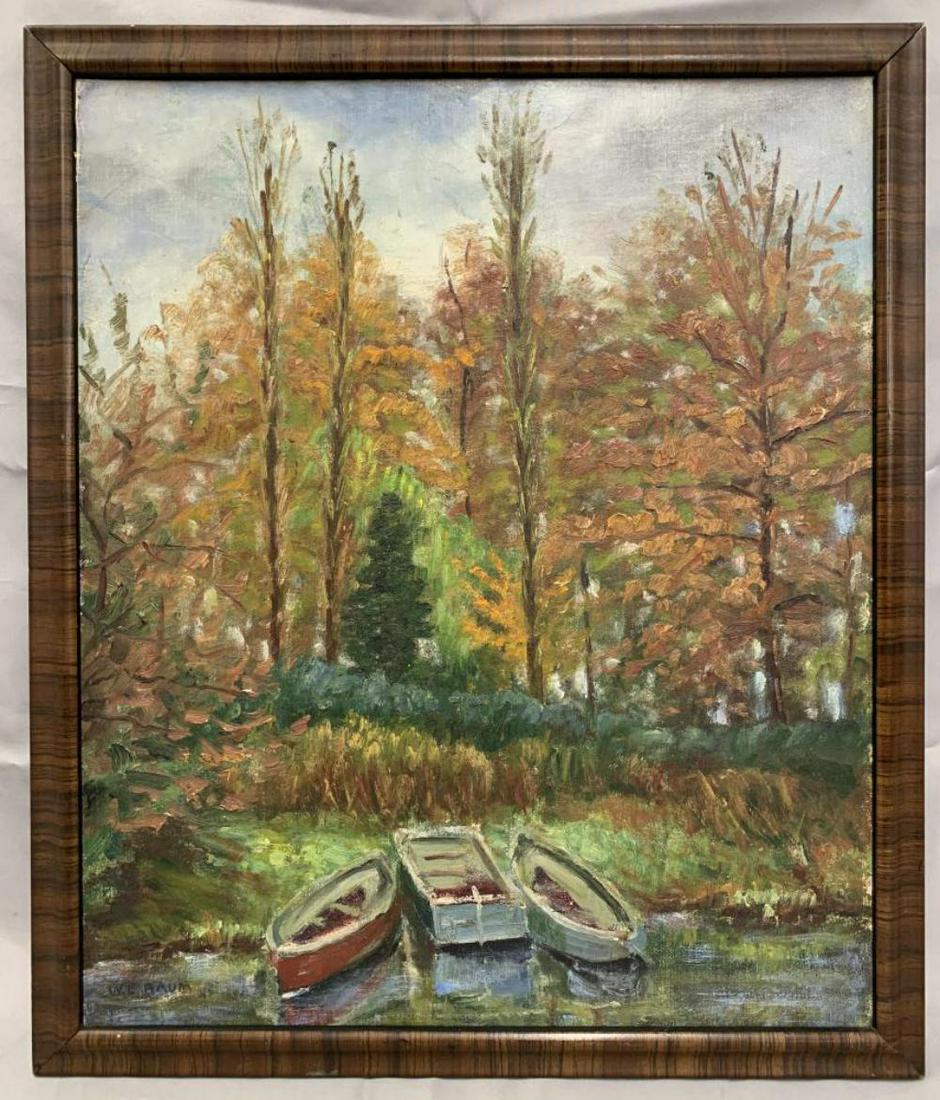 Walter Emerson Baum (1884 - 1956) Oil.: 15 1/2" x 18 1/2' Oil on board, signed lower left.