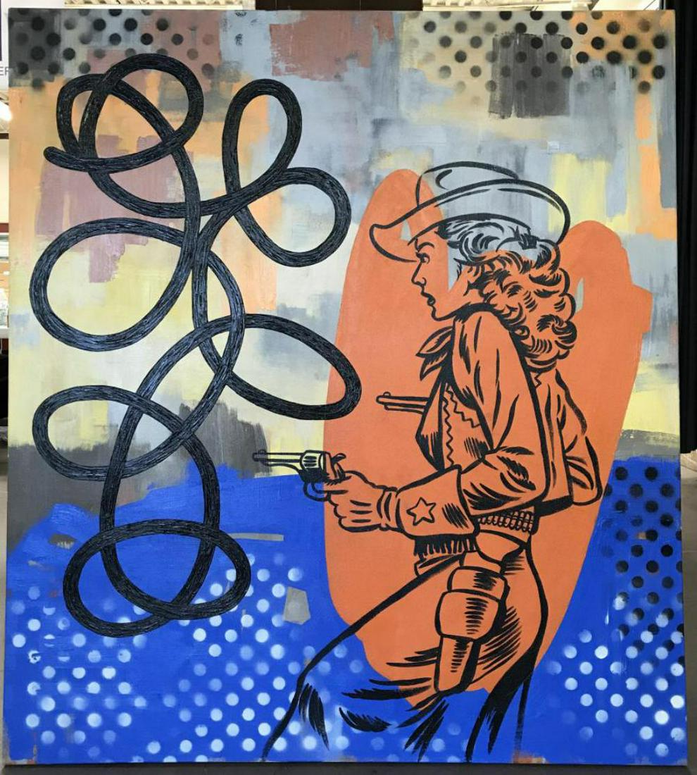 Matt Straub (20th Century) Oil on Canvas.: 52" x 58" Oil on Canvas. Signed and Dated on the Back. (100249) NOTE: Please keep in mind this is a large framed piece, should it need to be shipped, the cost may be expensive. Please inquire prior to