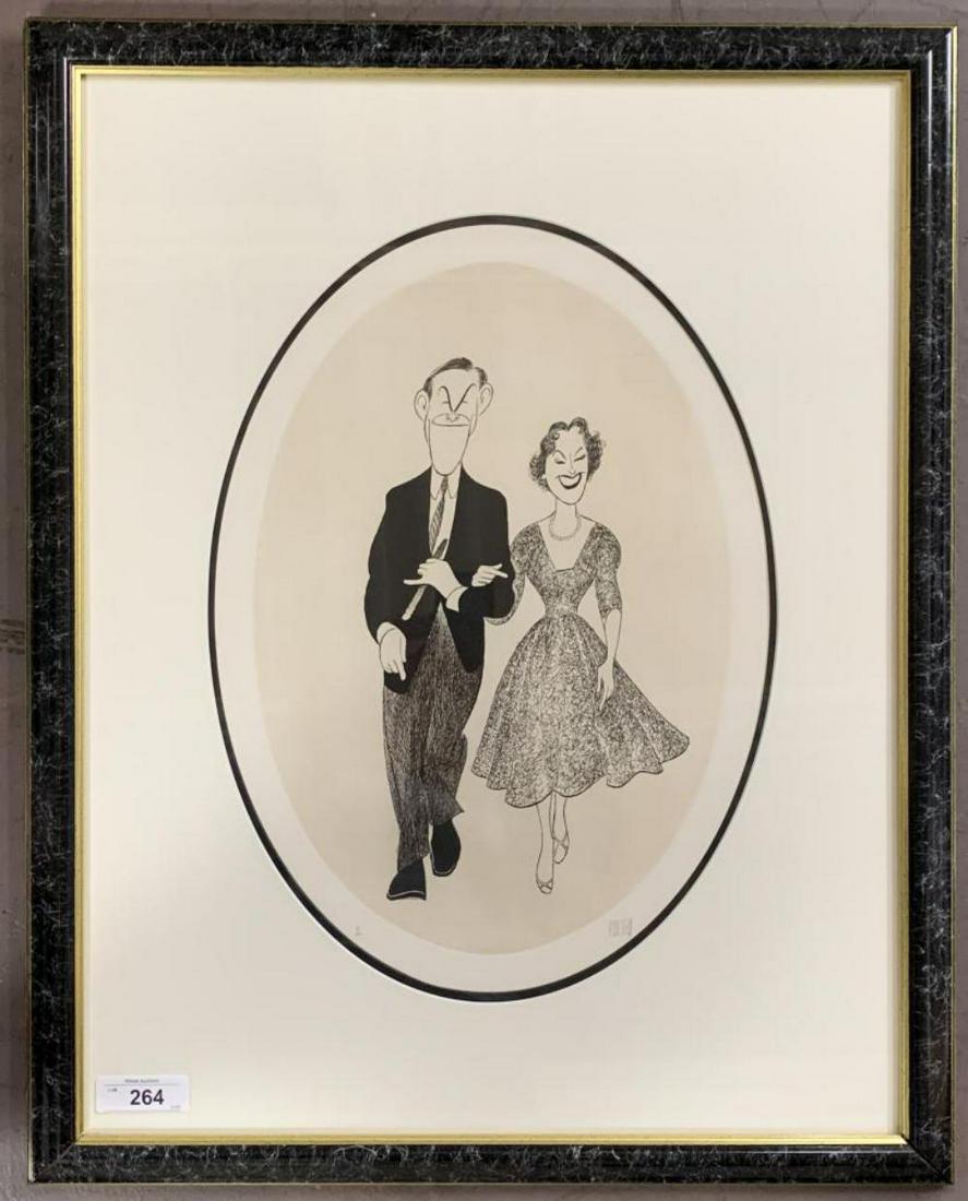 Al Hirschfeld, Etching George Burns & Gracie Allen: Artist: Al Hirschfeld (American, 1903-2003) Title: George Burns & Gracie Allen Year: 1989 Medium: Etching Edition: 2/100, pencil numbered lower leftSignature: Pencil signed lower right Size: Sight see