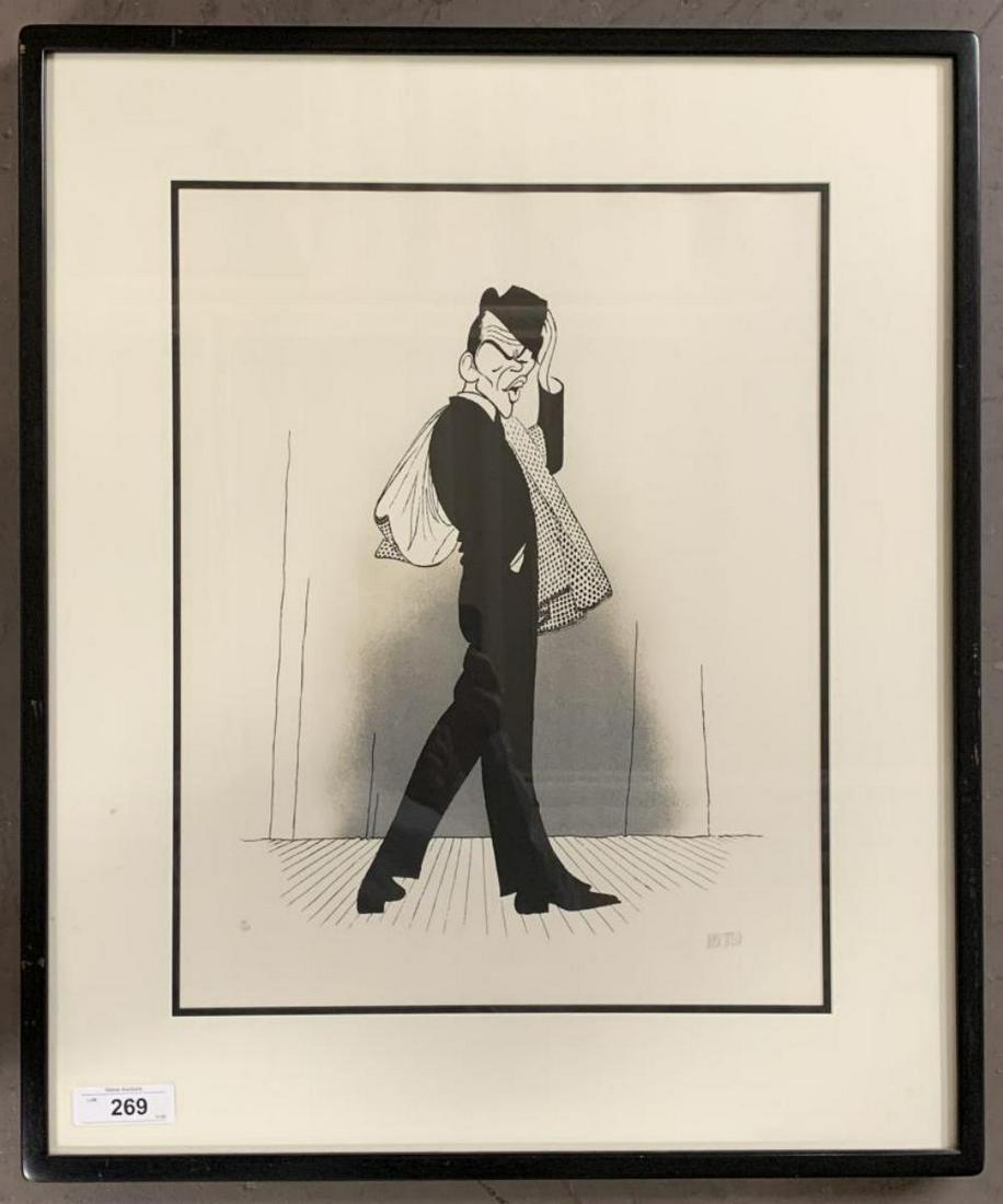 Al Hirschfeld, Lithograph Frank Sinatra: Artist: Al Hirschfeld (American, 1903-2003) Title: Frank Sinatra (Pal Joey) Year: Circa 1990 Medium: Lithograph Edition: 70/150, pencil numbered lower leftSignature: Pencil signed lower right Size: Si