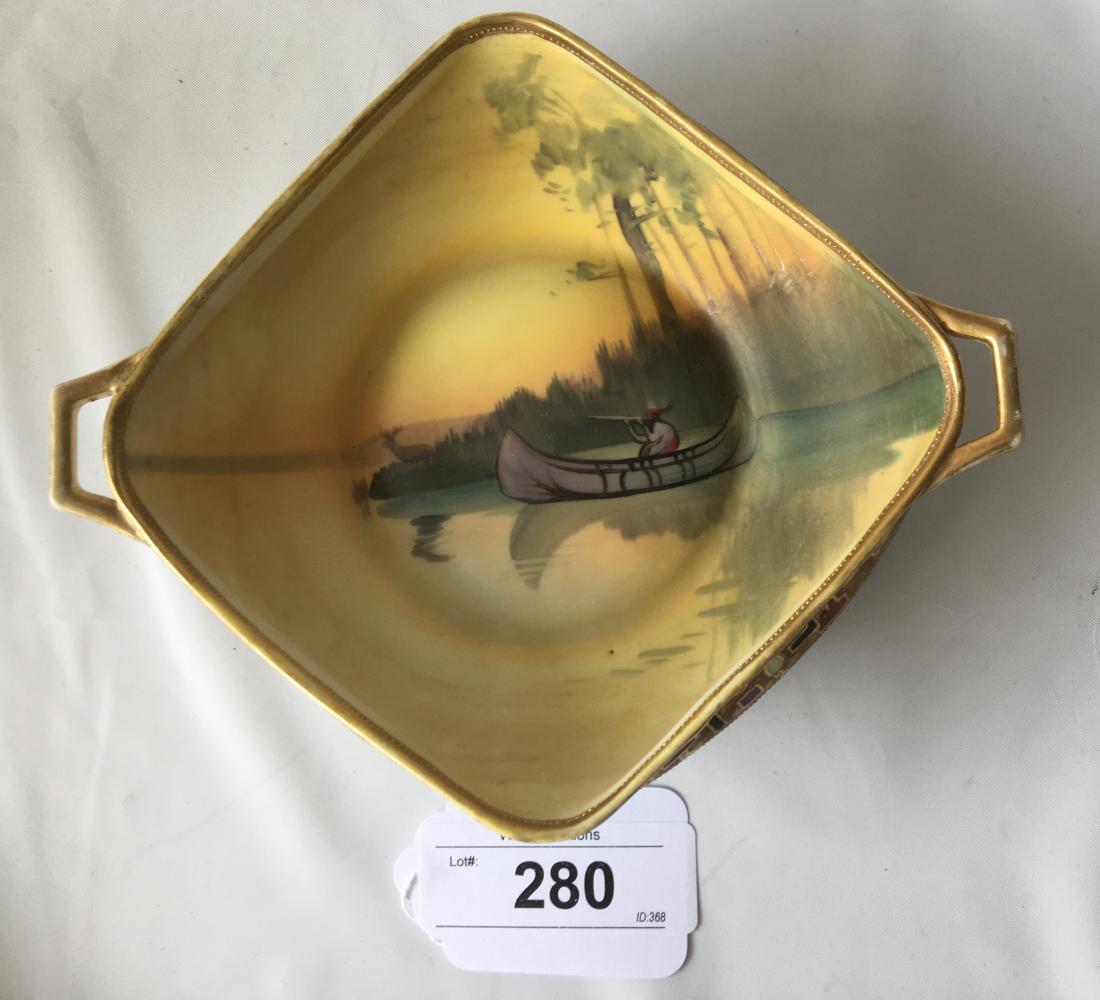 Nippon Hand Painted Candy Dish.: 7" x 8" x 2".