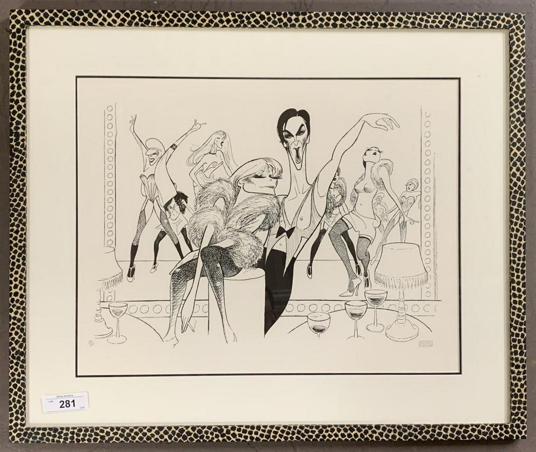 Al Hirschfeld, Litho Cabaret at the Kit Kat Klub: Artist: Al Hirschfeld (American, 1903-2003) Title: Cabaret at the Kit Kat Klub with Natasha Richardson and Alan Cumming Year: Circa 1998 Medium: LithographEdition: 22/200, pencil numbered lower left S