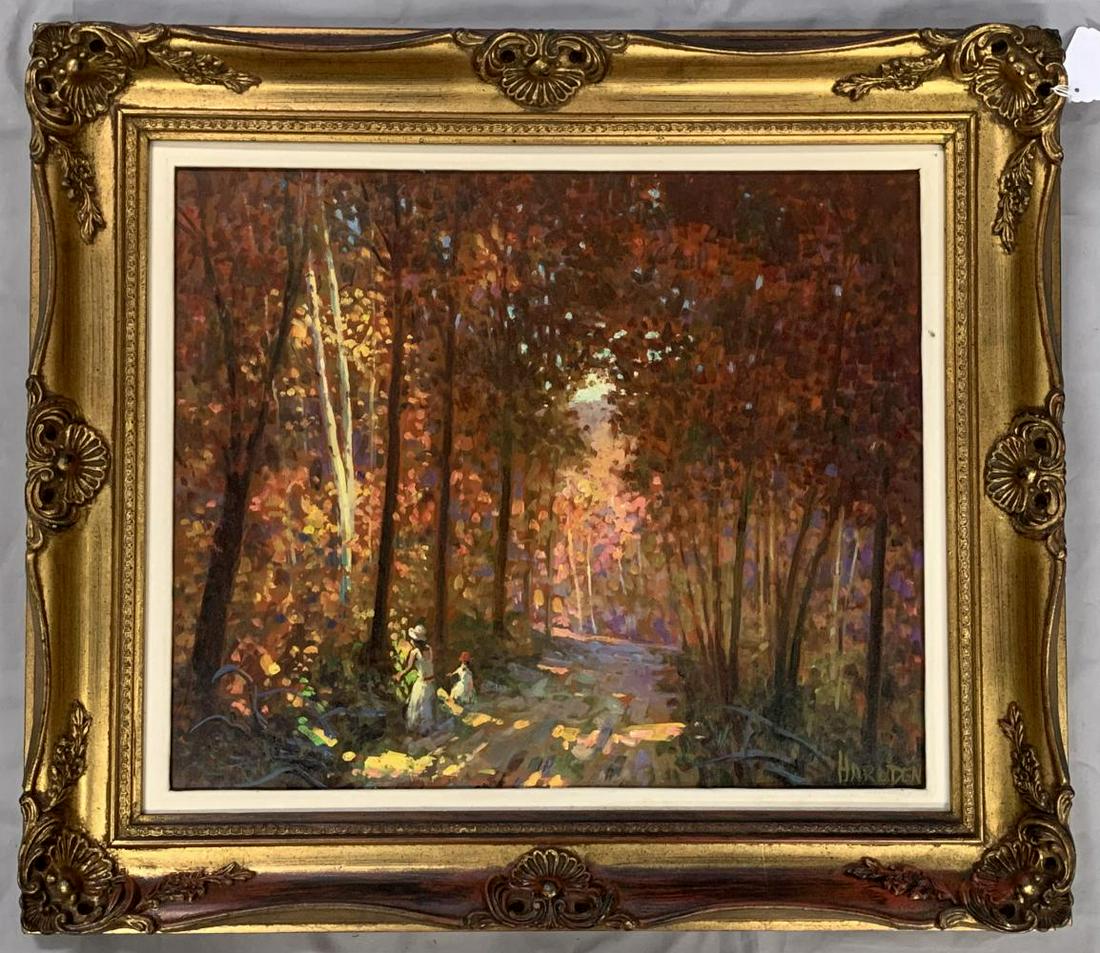 William Harnden (1920 - 1983), Oil on Board: Untitled. Oil on masonite board. Signed lower right. Sight seen approx. 23" x 19", overall frame size approx. 32" x 28"