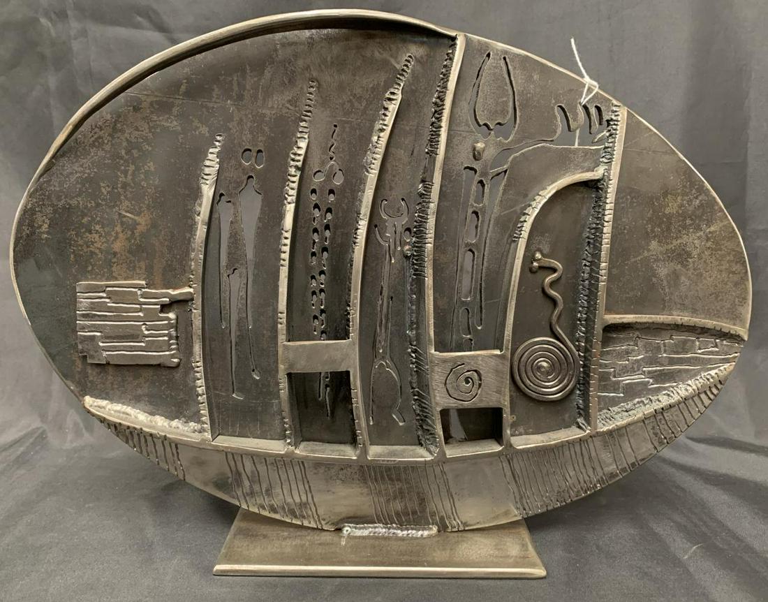 Sam Jagoda Brutalist Sculpture: circa 1960's brutalist sculpture, approx. 17-1/4" x 12". Signed on the verso.