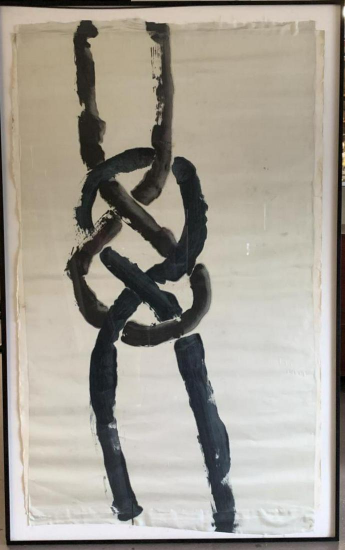 James Nares, Oil on Linen, "Untitled": James Nares (New York, England - born 1953). Oil on Linen. Untitled. Image size seen approx. 36" x 62", overall frame size approx. 42.5" x 67.5". From the Estate of Philip Brennen (190010)