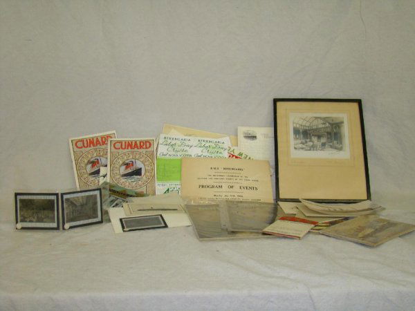 Cunard White Star Line Paper Lot: includes passenger lists, menus, tourist class plans, and more. From the Estate of Ken Schultz.