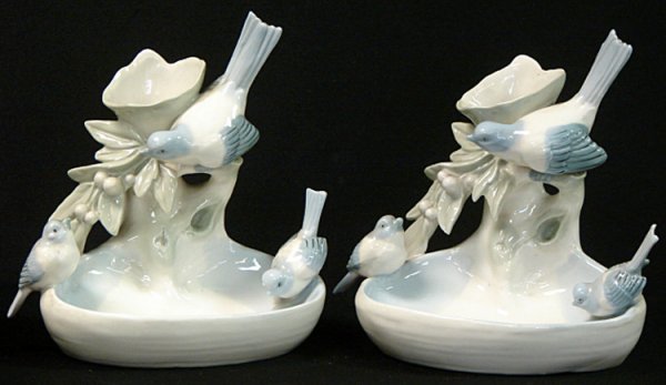 2 ANTIQUE PORCELAIN STILL VASES