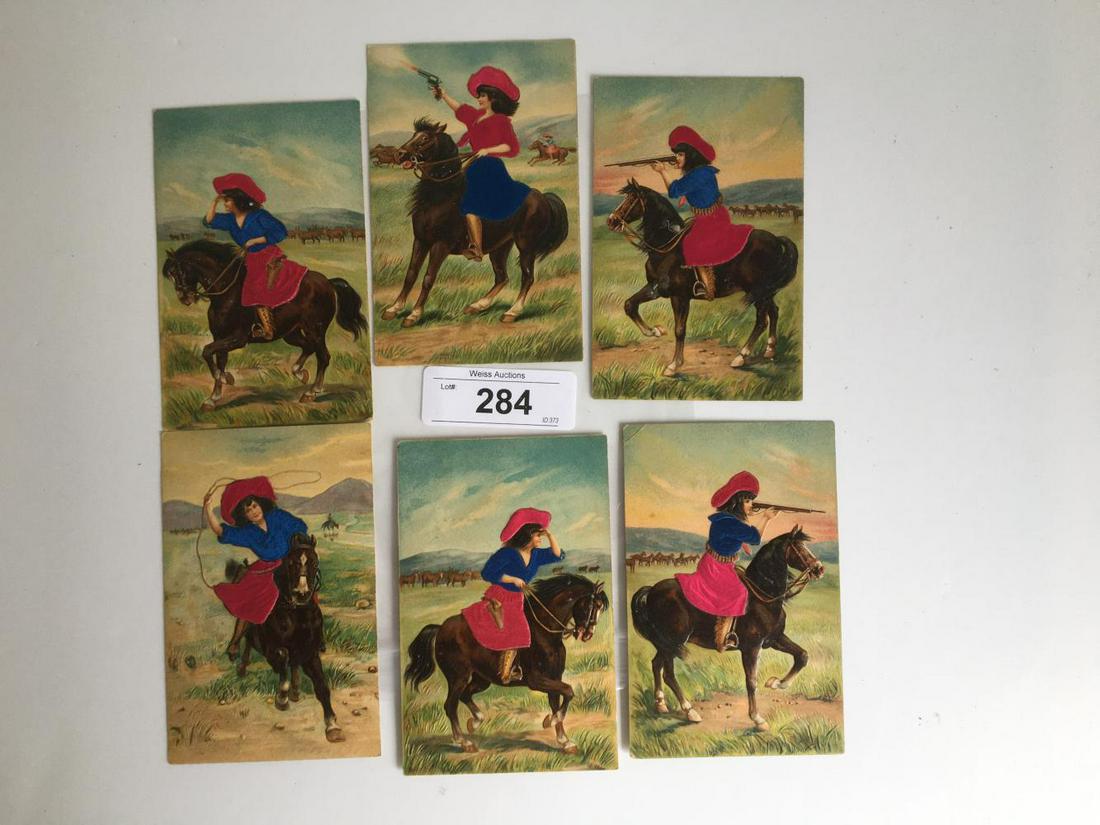 Western Postcard Lot. Cow Girl in Silk. (1 of 1)