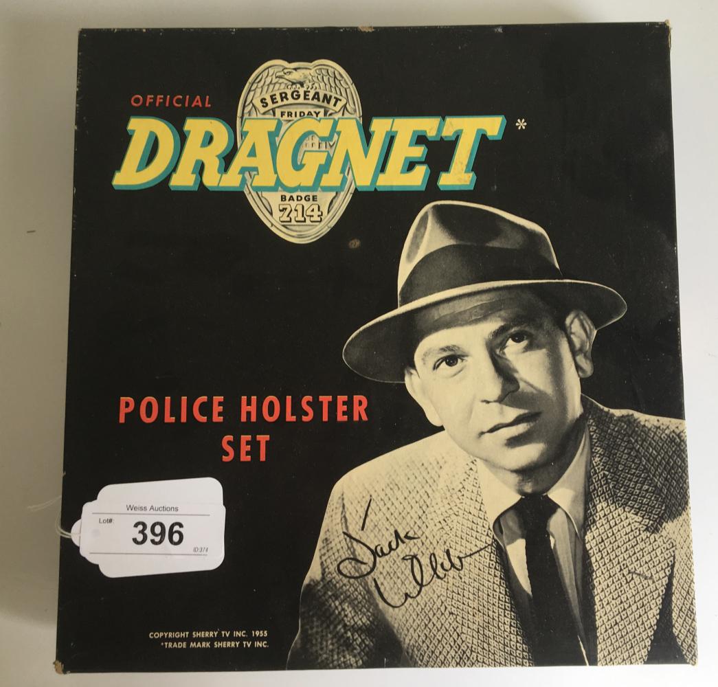 Dragnet Police Holster Set Boxed.: Complete Set in Box. Great Graphics with a full photo image of Jack Webb.