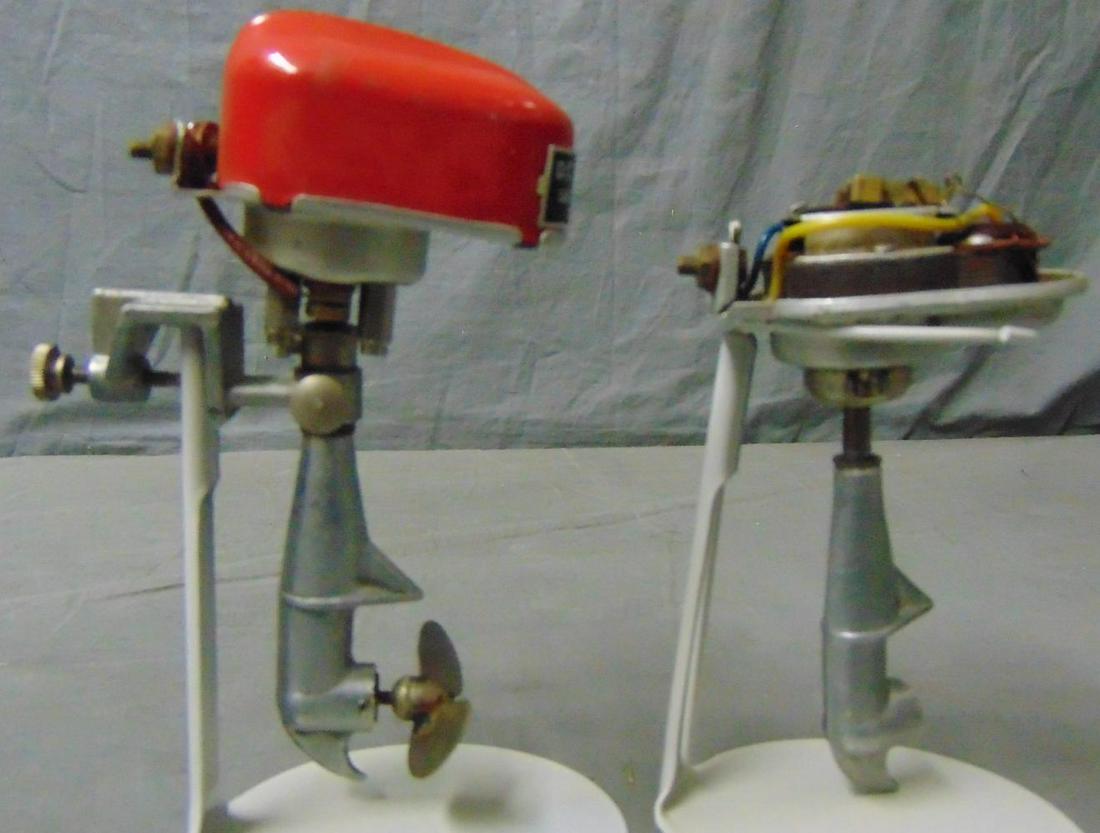 1 ½ Sakai Outboard Motors: Japan. Includes a nice Occupied Japan 5” tall Battery model, pus an incomplete one for parts.