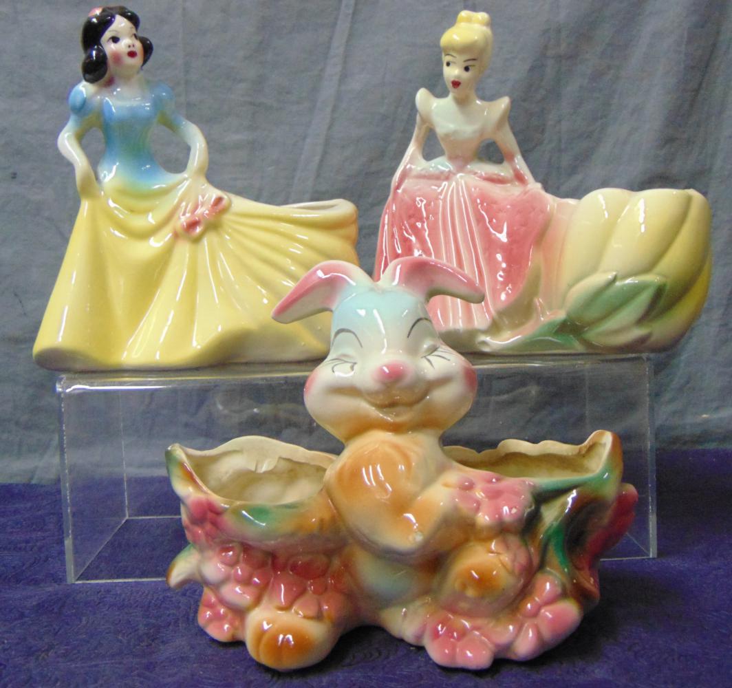 Lot of (3) Vintage Disney Planters (1 of 4)