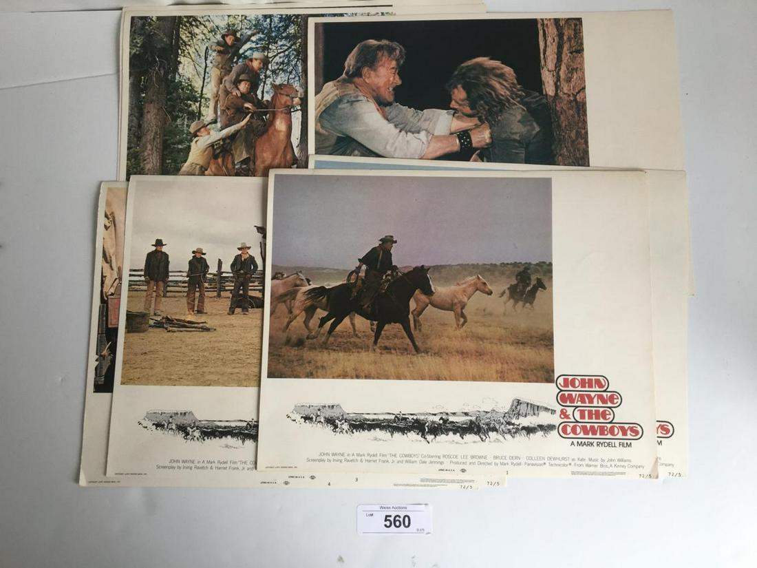 John Wayne. Lot of Three Lobby Card Sets.: Includes (8) Card sets of Chisum, The Cowboys and Cahill.