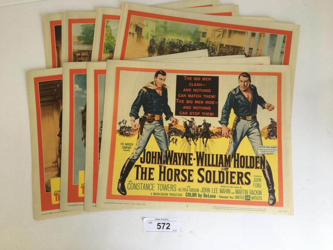 John Wayne. The Horse Soldiers. Lobby Card Set.: The Horse Soldiers (United Artists, 1959). Lobby Card Set of 8 (11" X 14"). Excellent condition.