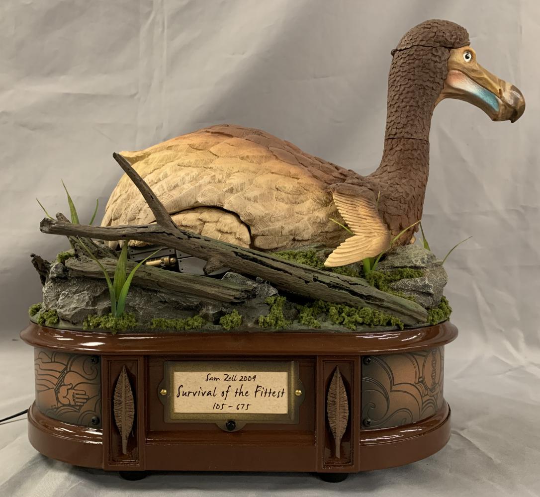 Rare 2009 Sam Zell Automaton Sculpture: Offered is an Extremely Rare, Sam Zell Automaton Sculpture, 2009. This is a limited edition music automaton, titled "Survival of the Fittest", and numbered 105/675. This automaton created by billionai