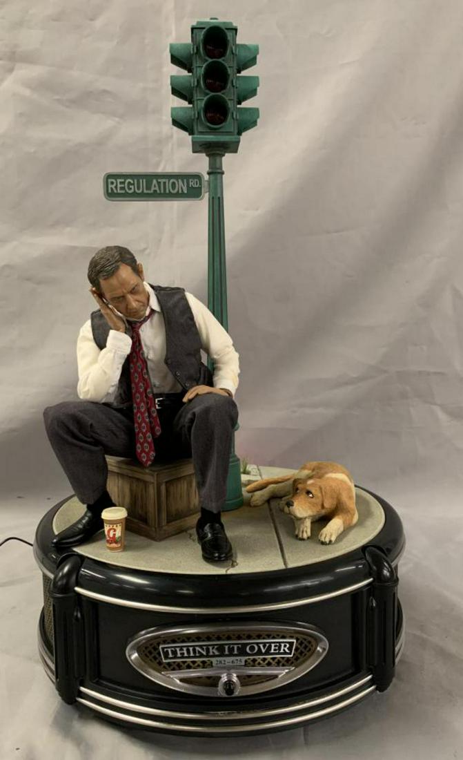 Rare 2010 Sam Zell Automaton Sculpture: Offered is an Extremely Rare, Sam Zell Automaton Sculpture, 2010. This is a limited edition music automaton, titled "Think It Over", and numbered 282/675. This automaton created by billionaire investo