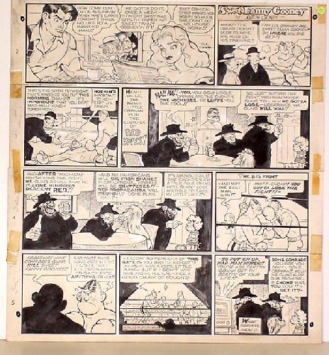 AL CAPP. ORIGINAL SUNDAY PAGE.: SUNDAY PAGE DATED 9-14-52 FOLLOWS THE 6 DAILIES PREVIOUSLY OFFERED. TOP OF PAGE HAS HEADER "SWEET FANNY GOONEY" BY "MILTON GONIFF".