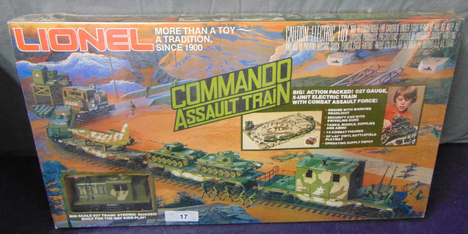 Lionel 6-1355 Commando Assault Set: Nice Military train set with trains and accessories all ready to run. It is factory sealed in set box. From The Collection Of Frank Pisani.