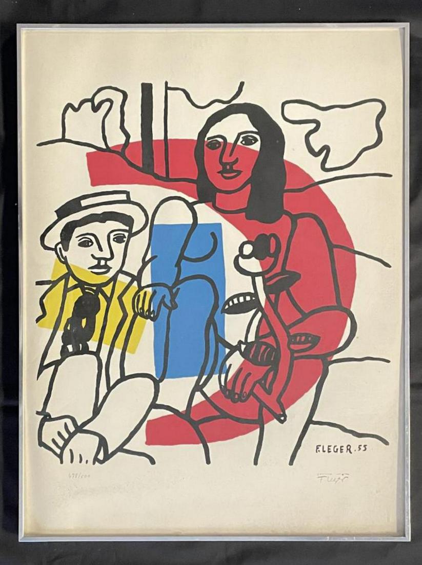 Fernand (Joseph Henri) Leger, "La Parade" Litho: Fernand (Joseph Henri) Leger (1881 - 1955) Connecticut, California & France. "La Parade", lithograph in colors, signed F. Leger 55 in the printers plate, estate stamp below, pencil numbered 478/500 lo