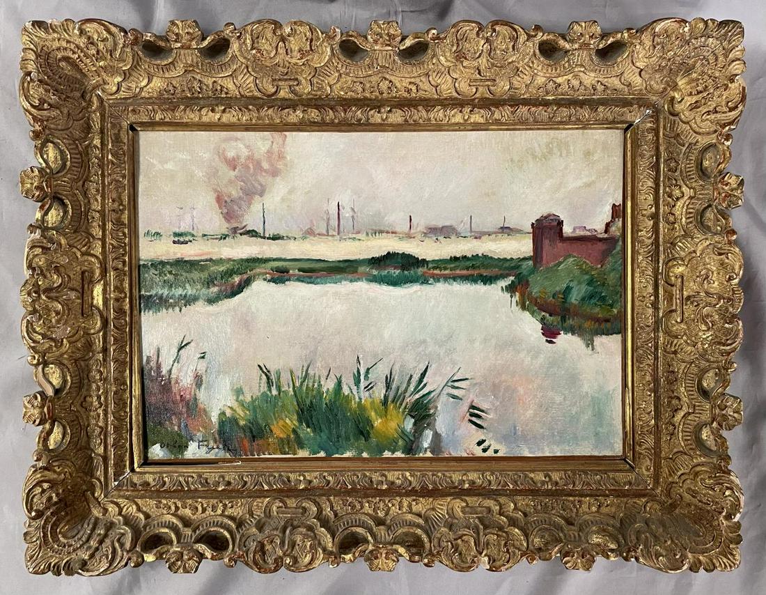 Achille-Emile Othon Friesz (1879 - 1949) Oil.: 12" x 17" Landscape Signed Lower Left. "Paysage" 1905. Two Exhibition Labels on Back. Exhibition Label From Los Angeles County Museum of Art and Paul Kantor Gallery. This Lot is Being Offered on Behal