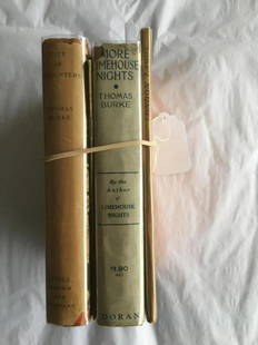 Thomas Burke. Lot of Four by or About.: Includes City of Encounters. Boston 1932 1st in DJ, More Limehouse Nights NY 1921 1st DJ, London Lamps. London 1918 and Edwin Bjorkman. Thomas Burke; A critical appreciation in wraps.From the Otto Pen