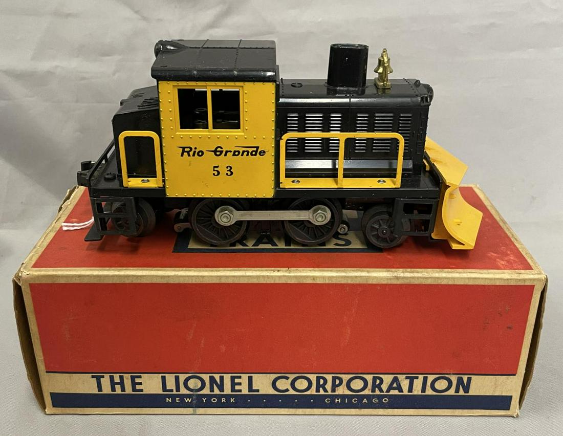 NMINT Boxed Lionel 53 RG Snow Plow: Very clean and intact, reverse lettered ‘A’. The chassis us UNRUN with nice insert & box. WOW!