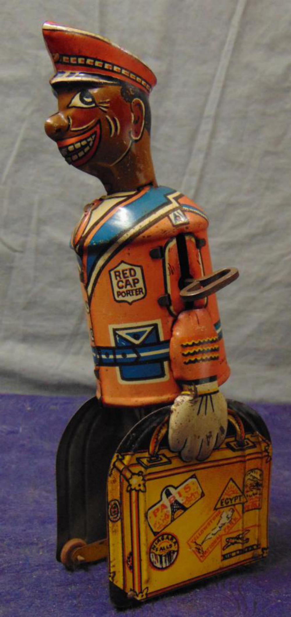 Marx. Red Cap Porter.: Tin Wind Up. Mechanism works well.