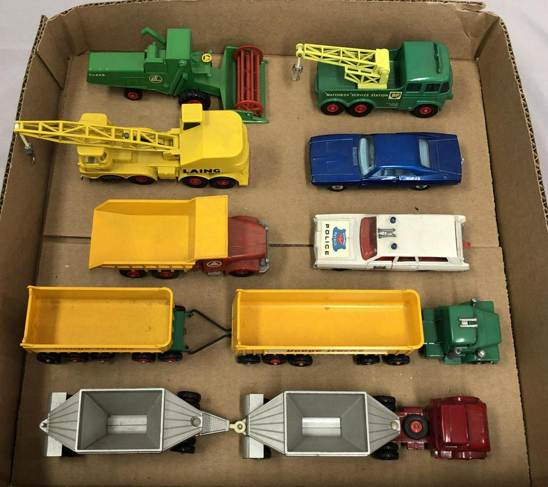 8pc Matchbox King Size Vehicles: Includes 8 Kings that would benefit from a light cleaning, all tires present, showing light use.