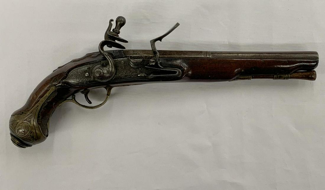 European Flintlock Pistol.: Circa 1830's-40's 12 1/2" long. From the Clint Miller Collection.